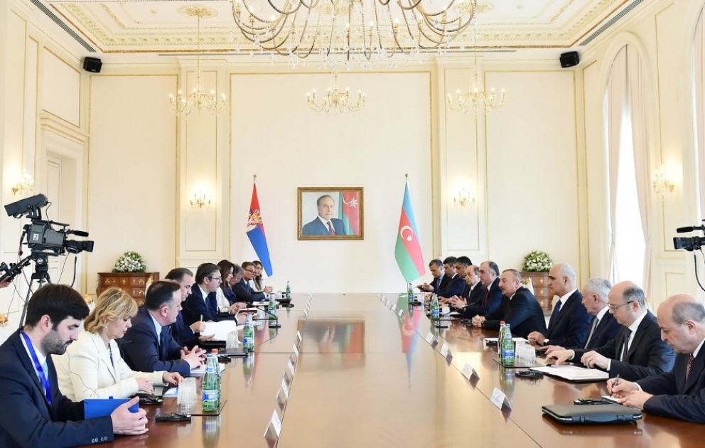Azerbaijani, Serbian presidents held expanded meeting