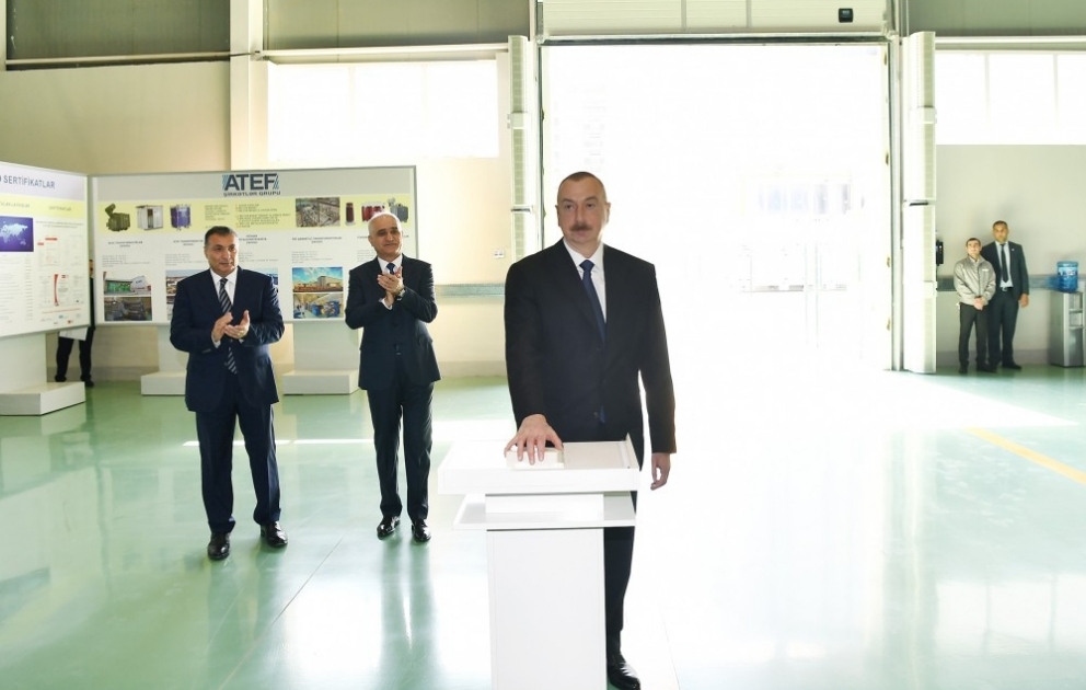 Президент Ильхам Алиев принял участие в открытии завода высоковольтного оборудования в Баку