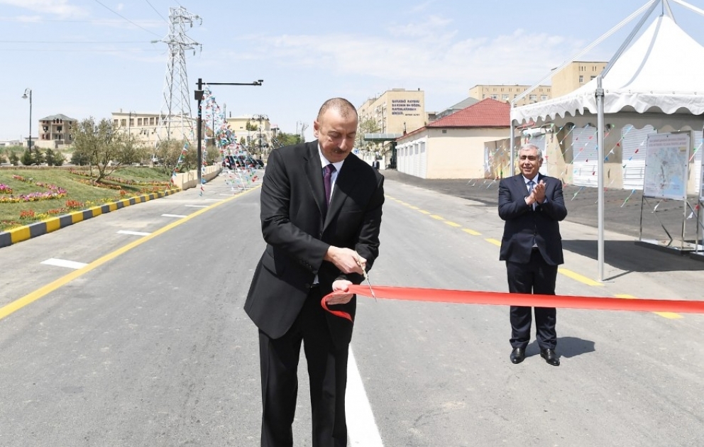 President Ilham Aliyev inaugurated newly reconstructed Lokbatan-Gobu highway in Garadagh district