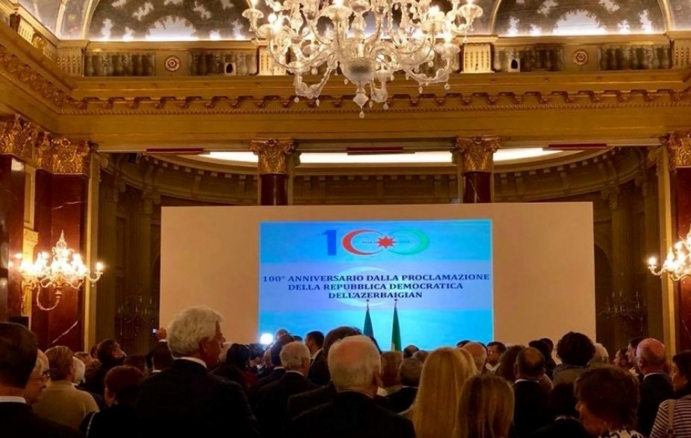 Azərbaycan Xalq Cümhuriyyətinin 100 illiyi münasibətilə Romada rəsmi qəbul təşkil edilib