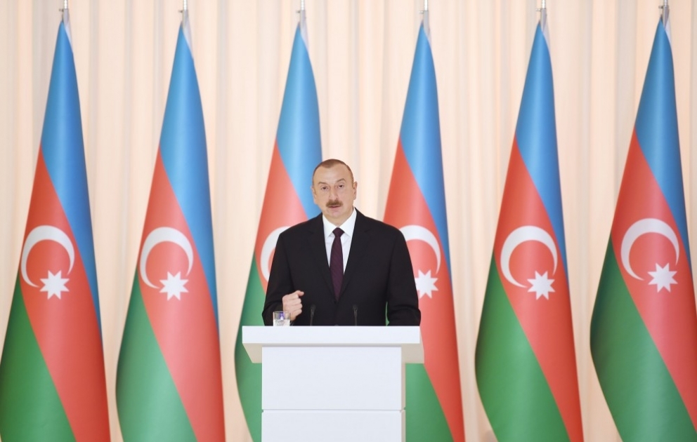President Ilham Aliyev attended official reception on centennial of Azerbaijan Democratic Republic