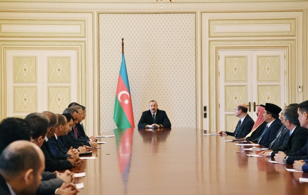 Prezident İlham Əliyev müsəlman ölkələrinin Azərbaycandakı səfirlərini və diplomatik nümayəndəliklərinin rəhbərlərini qəbul edib