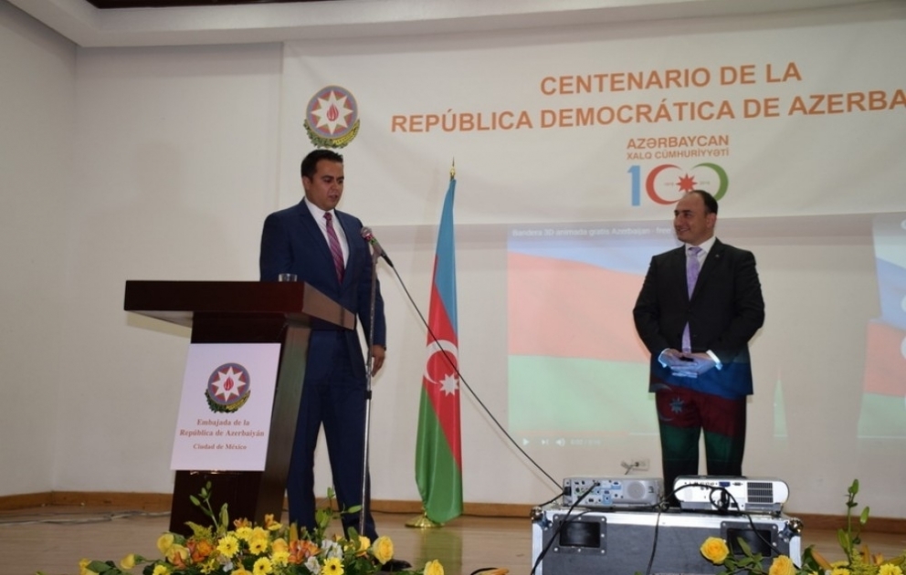 Azərbaycan Xalq Cümhuriyyətinin 100 illiyi Meksikada təntənəli şəkildə qeyd edilib