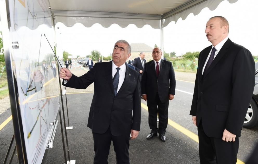 President Ilham Aliyev inaugurated newly built Dalimammadli-Gushchular-Fakhrali-Gurbanzade-Alpout highway