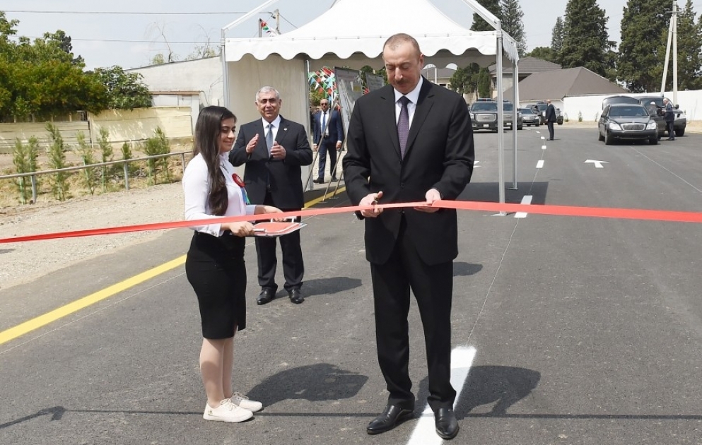 President Ilham Aliyev opened Dalimammadli-Muzdurlar-Girigli highway in Goranboy