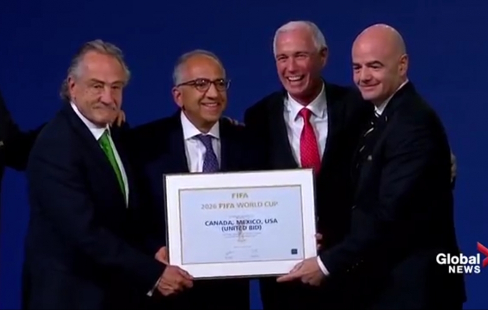 2026-cı ildə futbol üzrə XXIII dünya çempionatına Kanada, ABŞ və Meksika birlikdə ev sahibliyi edəcəklər