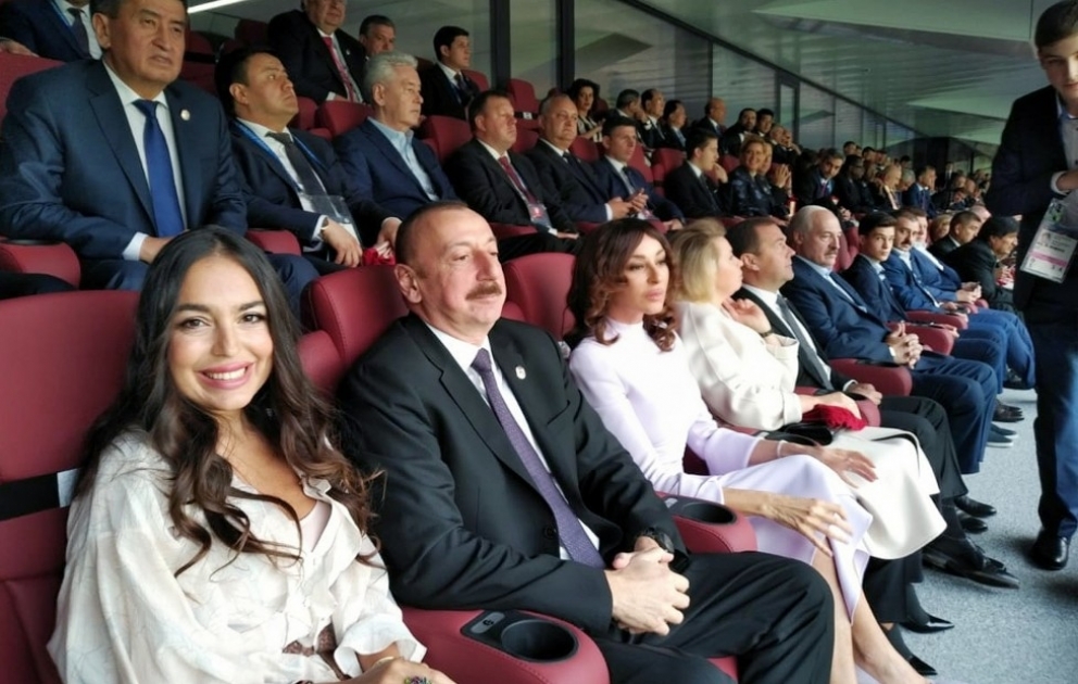 Eröffnungsfeier der WM 2018 in Moskau 
Aserbaidschans Staatspräsident Ilham Aliyev wohnte der Zeremonie bei