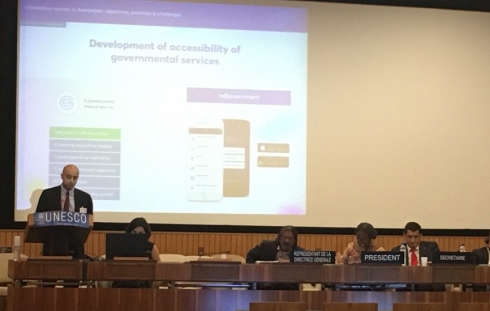 UNESCO-da Azərbaycan Nəqliyyat, Rabitə və Yüksək Texnologiyalar Nazirliyinin uğurlu layihələrinin təqdimatı keçirilib