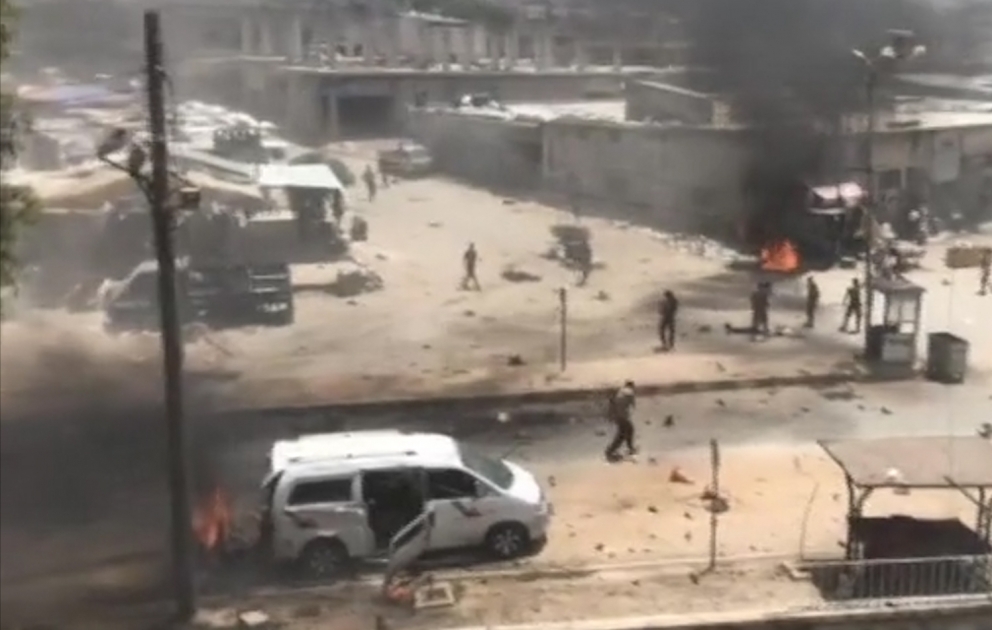 Afrində bomba yüklənmiş iki avtomobil partladılıb