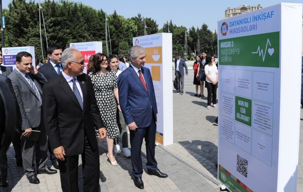 Dənizkənarı Milli Parkda BMT-nin Dayanıqlı İnkişaf Məqsədlərinin əks olunduğu stendlər quraşdırılıb