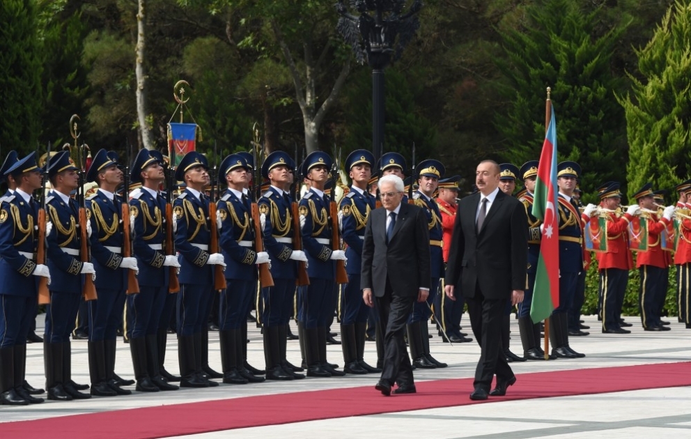 Cérémonie d’accueil officiel président italien Sergio Mattarella à Bakou