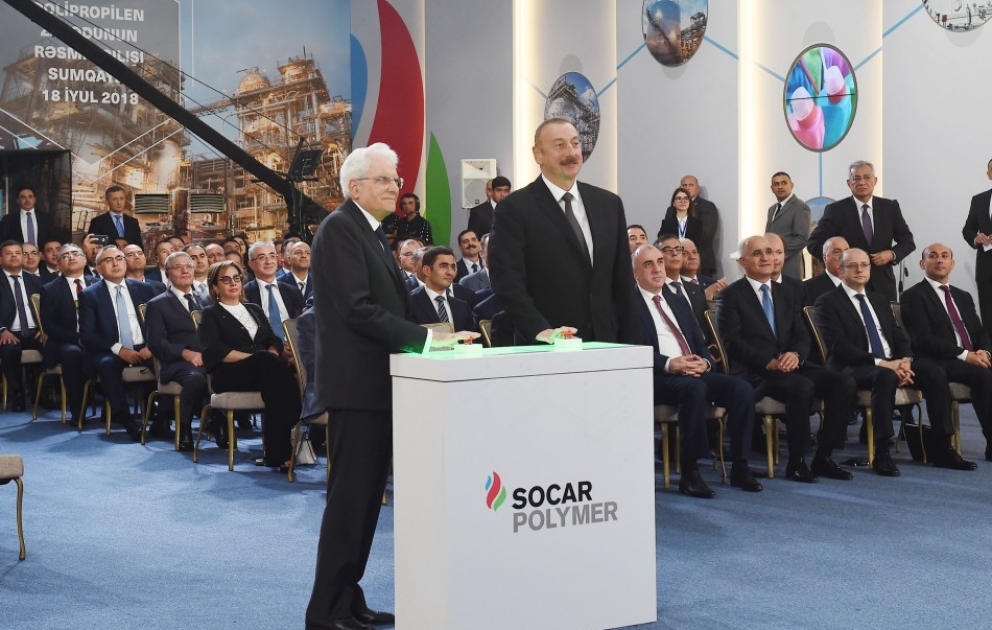 Sumqayıt Kimya Sənaye Parkında “SOCAR Polymer” layihəsi çərçivəsində inşa edilən polipropilen zavodunun açılışı olub 
Azərbaycan Prezidenti İlham Əliyev və İtaliya Prezidenti Sercio Mattarella açılışda iştirak ediblər