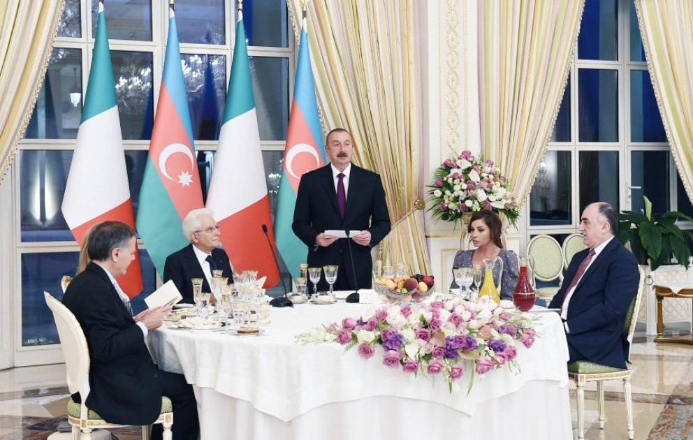 President Ilham Aliyev hosted official reception in honor of Italian President Sergio Mattarella