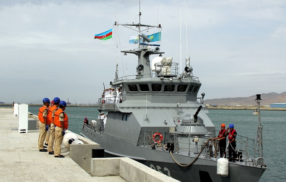 Kazakhstan’s warship arrived in Baku
