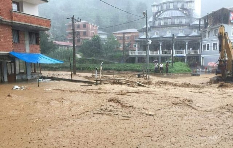 Türkiyənin Rize bölgəsində sel həyatı iflic edib