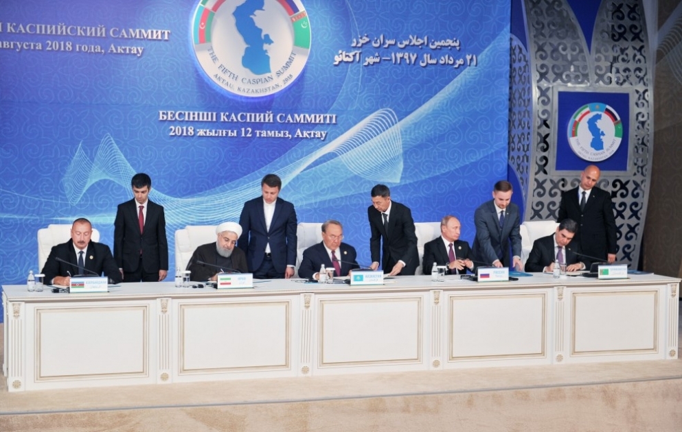 Aktau: Staatschefs von Kaspi-Anrainerstaaten unterzeichnen Konvention über Rechtstatus des Kaspischen Meeres