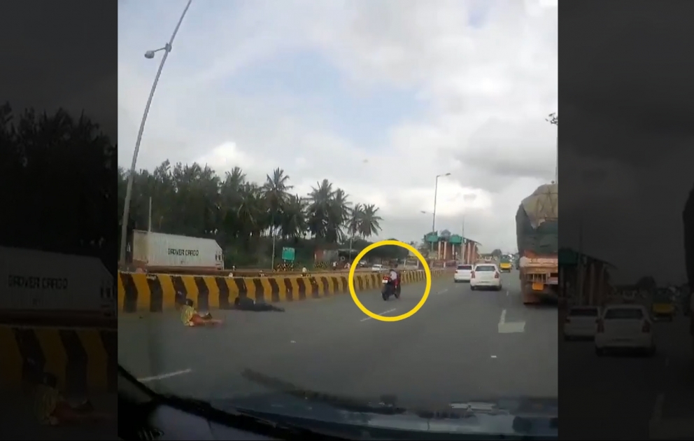 Five-year-old is left alone on moving motorbike following crash