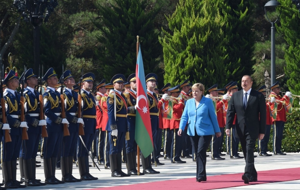 Official welcome ceremony was held for German Federal Chancellor Angela Merkel
