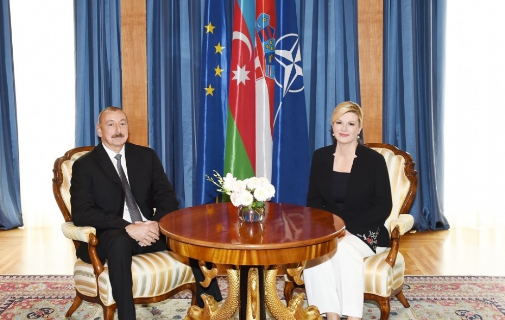 Azərbaycan və Xorvatiya prezidentlərinin təkbətək görüşü