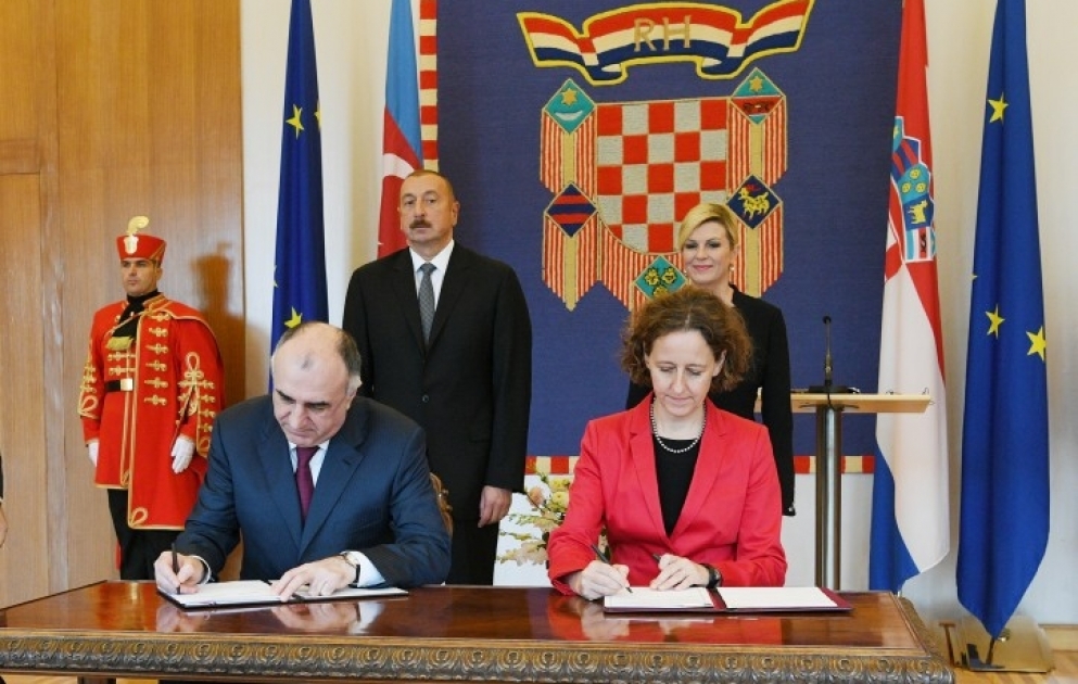 Azərbaycan-Xorvatiya sənədləri imzalanıb
