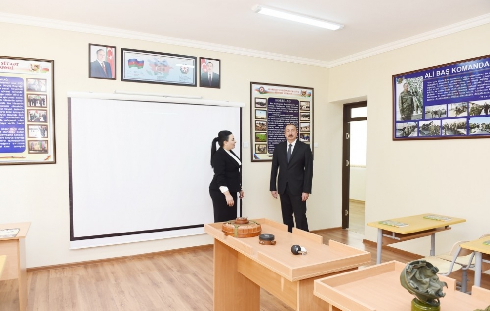 President Ilham Aliyev viewed conditions created at secondary school No 227