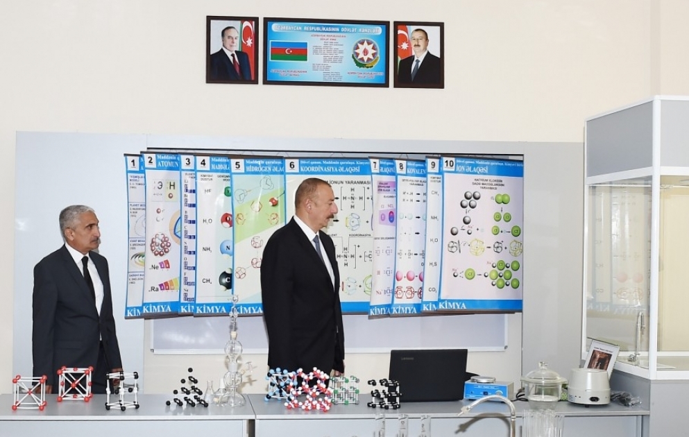 President Ilham Aliyev viewed conditions created at secondary school No 192 in Zabrat after major overhaul