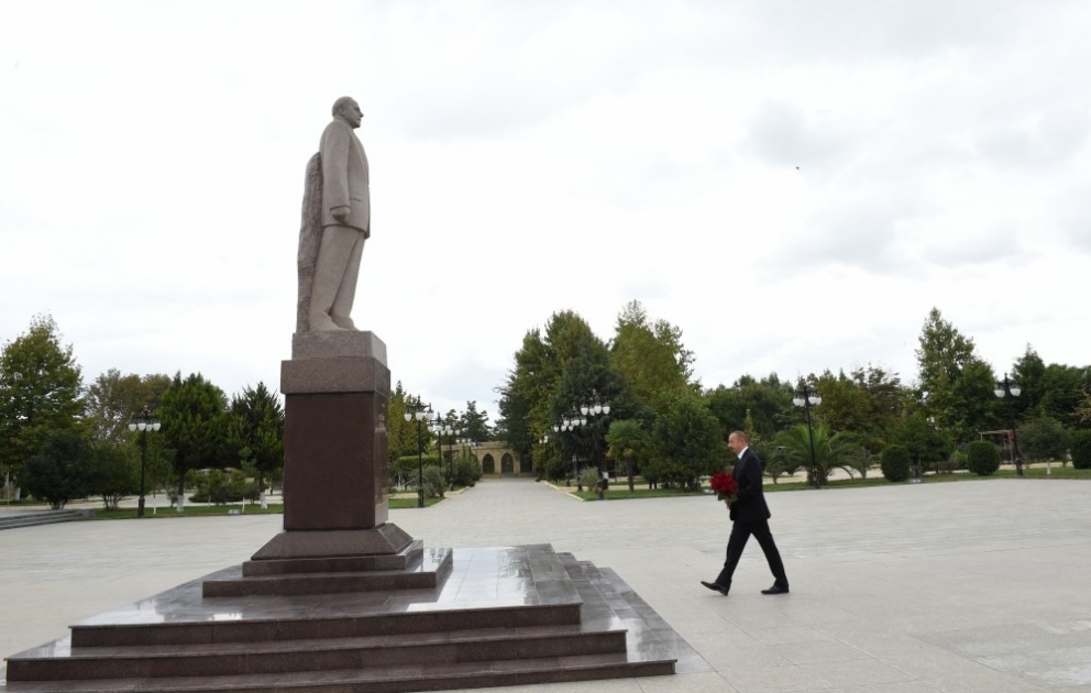 President Ilham Aliyev arrived in Masalli district for visit