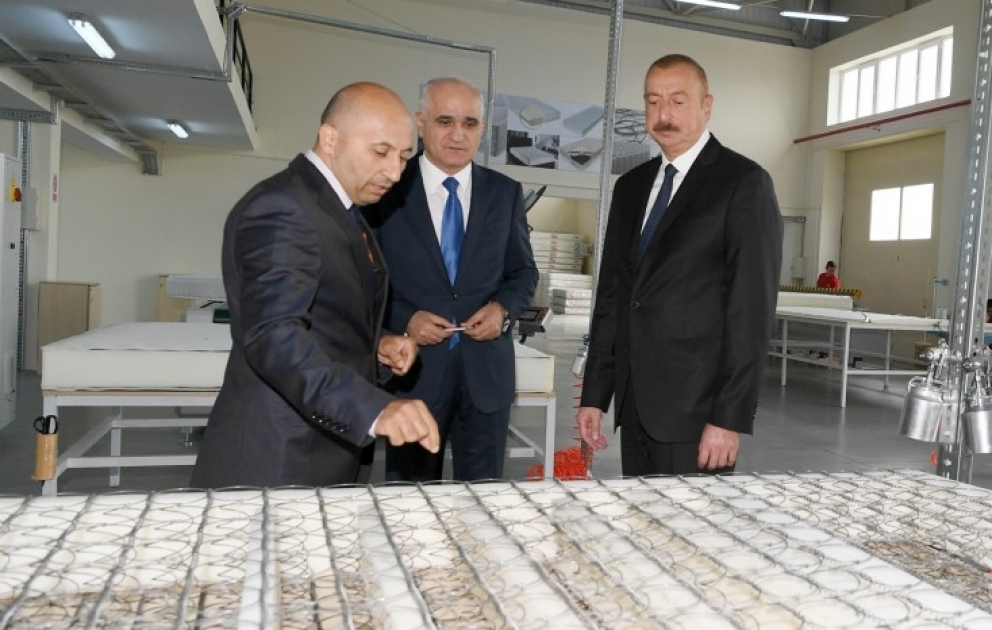 Staatspräsident Ilham Aliyev weiht Masalli-Industriesiedlung ein