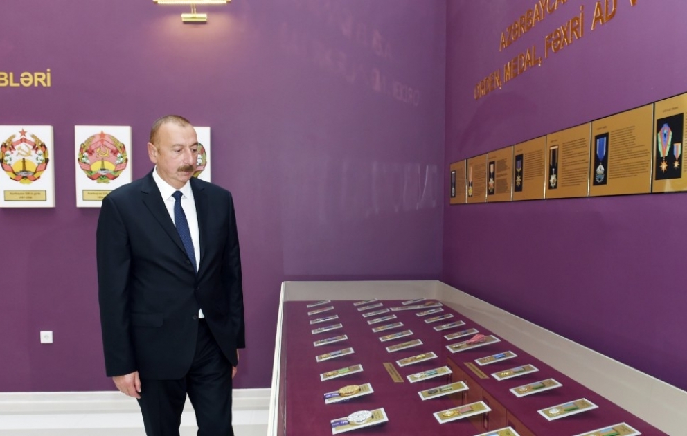 Президент Ильхам Алиев принял участие в открытии Музея флага в Билясуваре