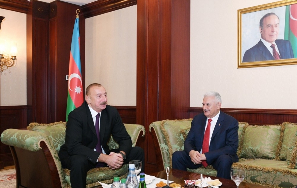 Azərbaycan Prezidenti İlham Əliyev Türkiyə Böyük Millət Məclisinin sədri ilə görüşüb