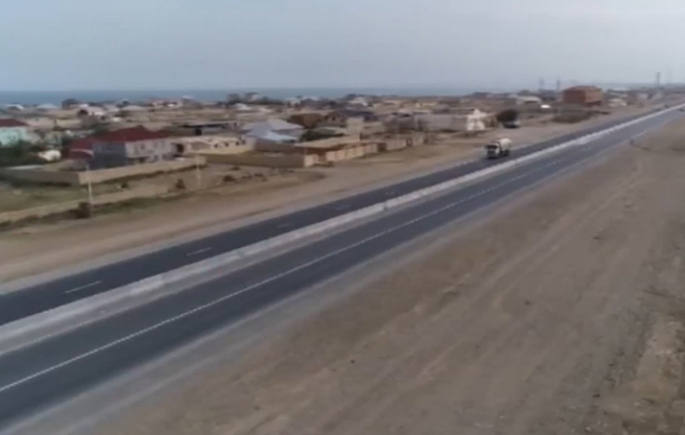 President Ilham Aliyev viewed construction progress at Baku-Guba-Russia state border highway