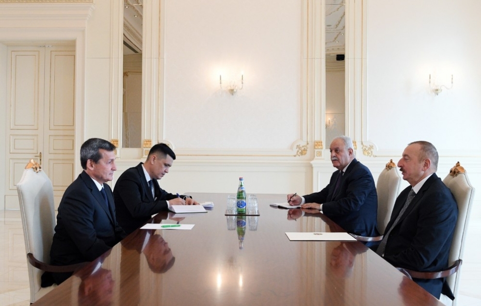 Staatspräsident Ilham Aliyev empfängt stellvertretenden Vorsitzenden von Ministerkabinett Turkmenistans