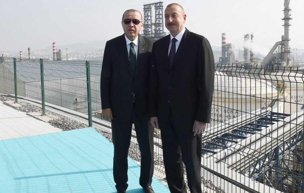 Präsident Ilham Aliyev und Präsident Recep Tayyip Erdogan nehmen an Eröffnungsfeier teil