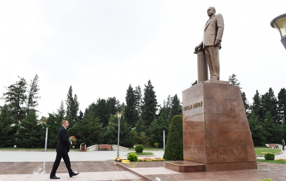 President Ilham Aliyev arrived in Imishli district for visit