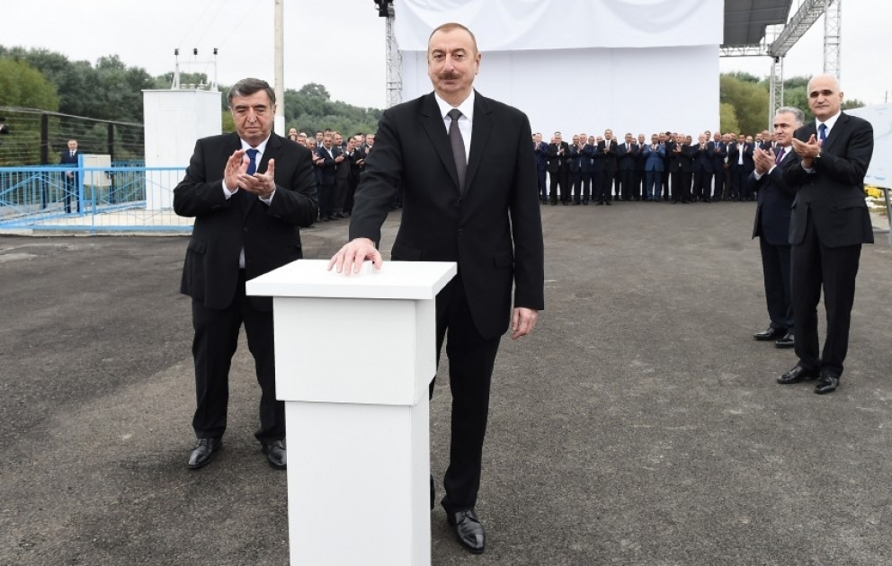 President Ilham Aliyev inaugurated distributary channel of Araz River in Imishli
