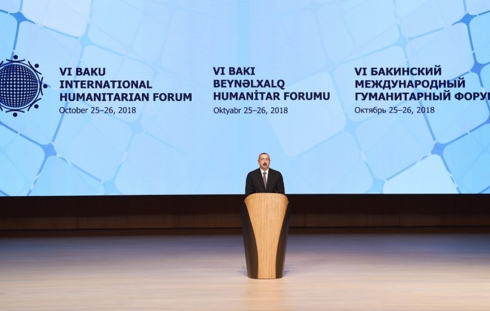 Bakıda VI Beynəlxalq Humanitar Forumu işə başlayıb 
Azərbaycan Prezidenti İlham Əliyev Forumun rəsmi açılış mərasimində iştirak edib