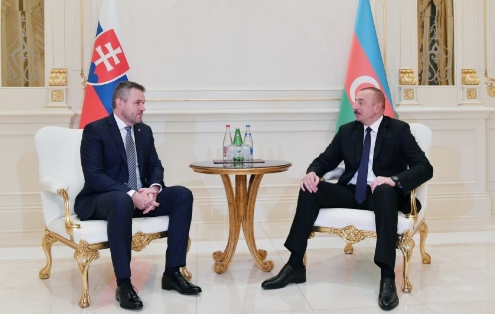 Präsident Ilham Aliyev trifft Ministerpräsident von Slowakei
