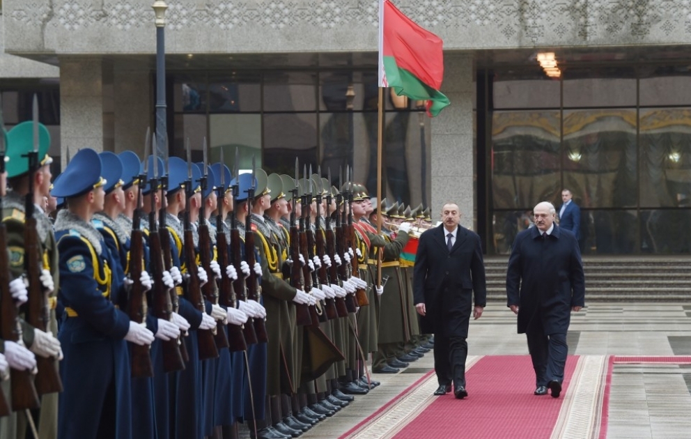 Official welcome ceremony was held for President Ilham Aliyev in Minsk