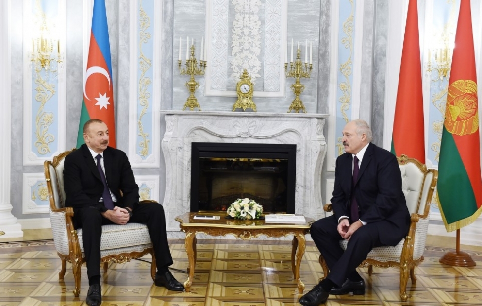 Entretien en tête-à-tête du président azerbaïdjanais Ilham Aliyev et de son homologue biélorusse Alexandre Loukachenko à Minsk