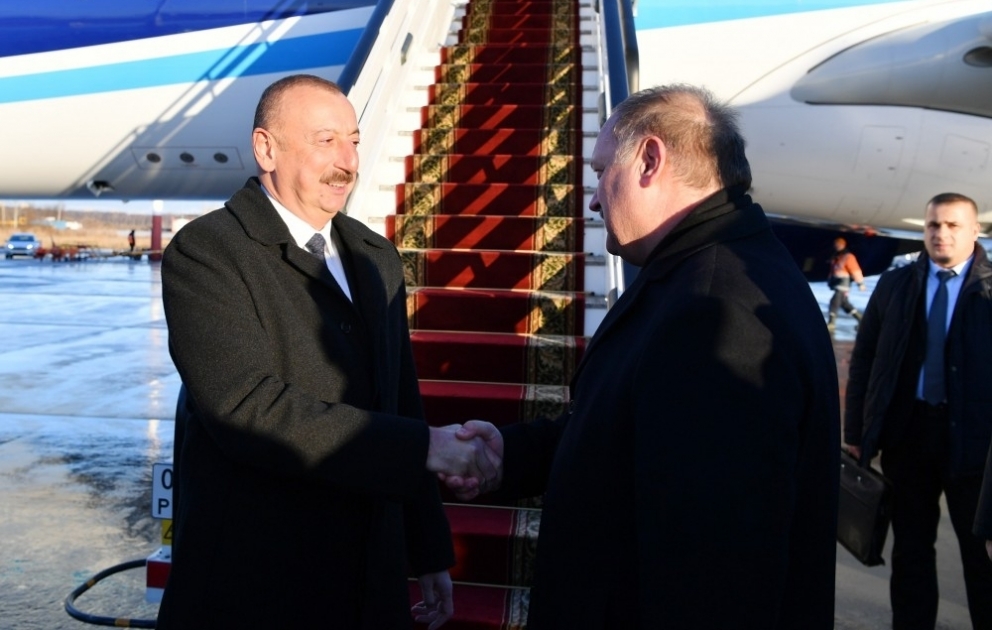 Azərbaycan Prezidenti İlham Əliyev Rusiyaya işgüzar səfərə gəlib