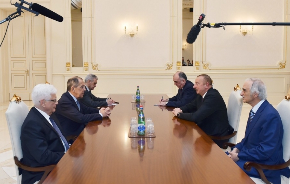 Prezident İlham Əliyev Rusiyanın xarici işlər nazirini qəbul edib