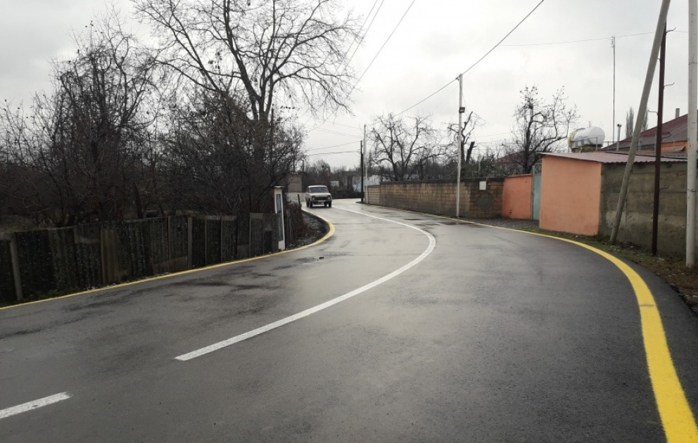Xaçmazın Qadaşoba kəndinin yolu əsaslı şəkildə yenidən qurulub