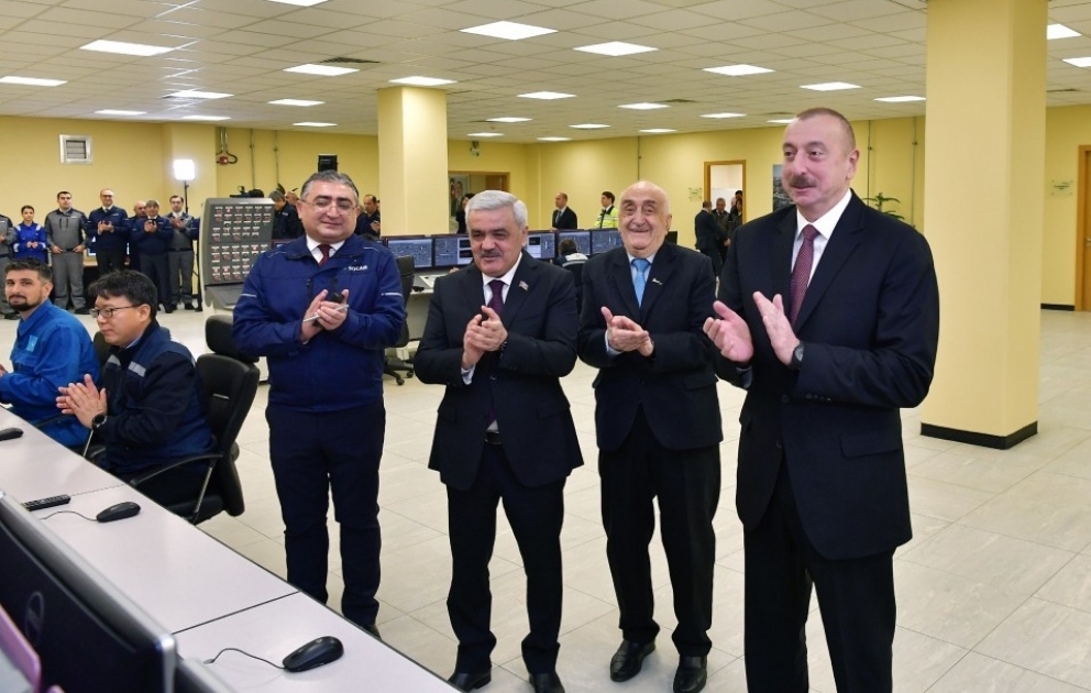 Президент Ильхам Алиев принял участие в открытии завода «SOCAR карбамид” в Сумгайыте