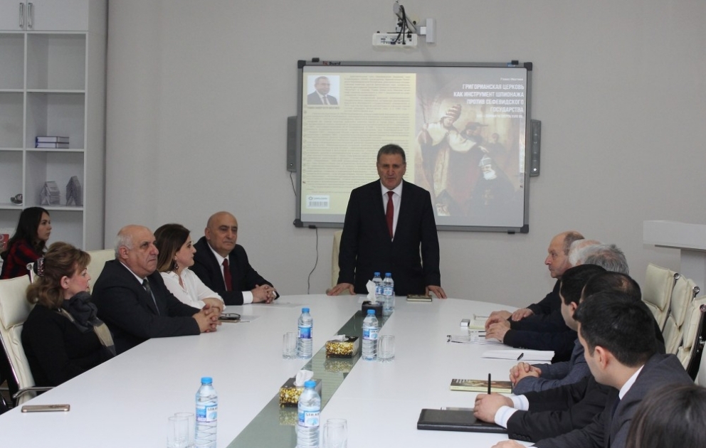 “Qriqorian kilsəsi Səfəvilər dövlətinə qarşı casusluq aləti kimi (XVII əsr – XVIII əsrin ilk dörddəbiri)” kitabının təqdimatı olub