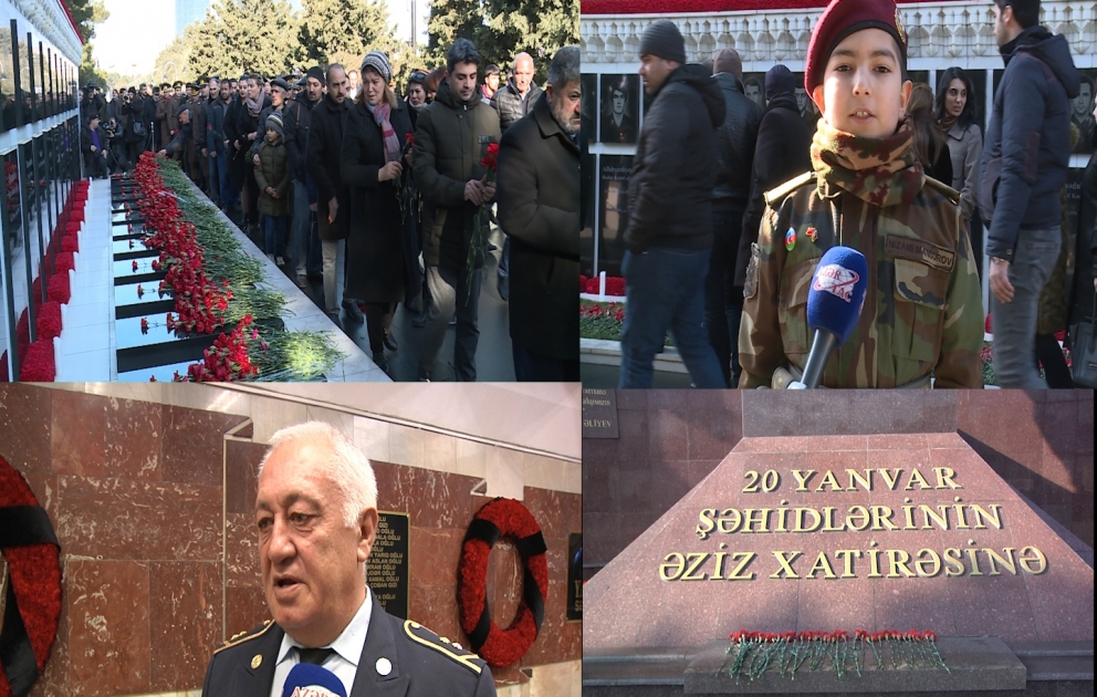 20 Yanvar şəhidlərinin xatirəsi anılır