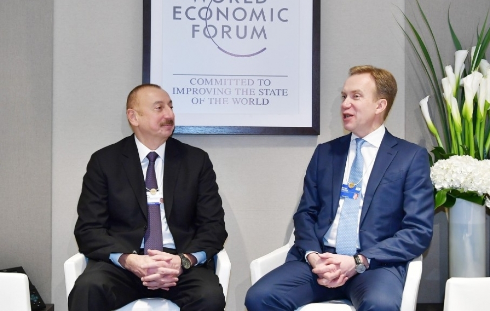 Präsident Ilham Aliyev zu Arbeitsbesuch in der Schweiz 
Trffen mit WEF-Präsident