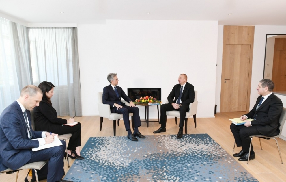 Treffen zwischen Präsident Ilham Aliyev und dem Vorstandsvorsitzenden der SAP SE in Davos