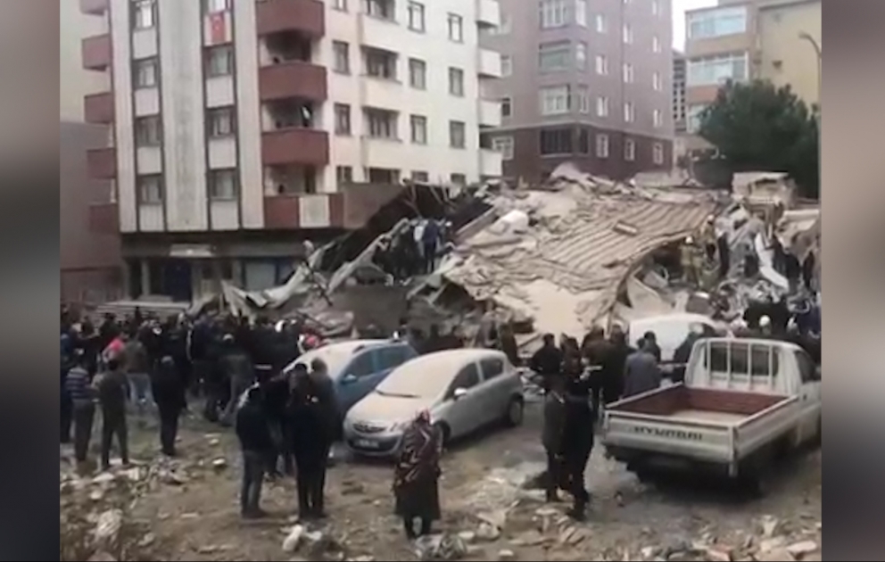 Six-storey building collapses in Istanbul, killing at least one