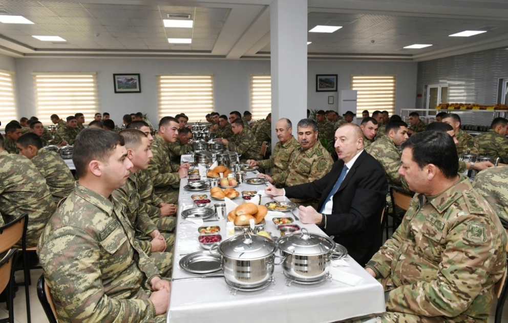 President Ilham Aliyev viewed newly-built military unit in Beylagan district