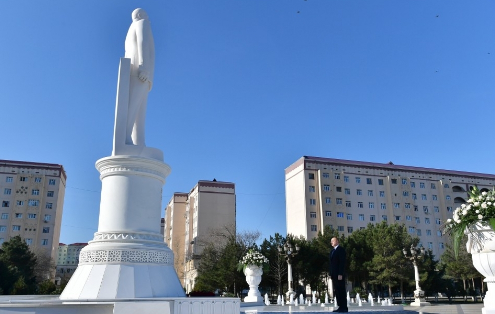 Präsident Ilham Aliyev zu Besuch in Sumgayit